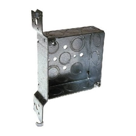 Raco Electrical Box, 21 cu in, Square Box Type, Steel 8197